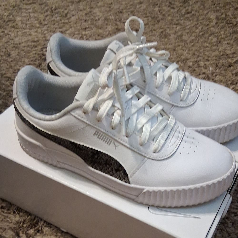 Puma Classic White and Black Sneakers